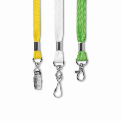 Lanyard tubular publicitario de poliéster con abrazadera metálica